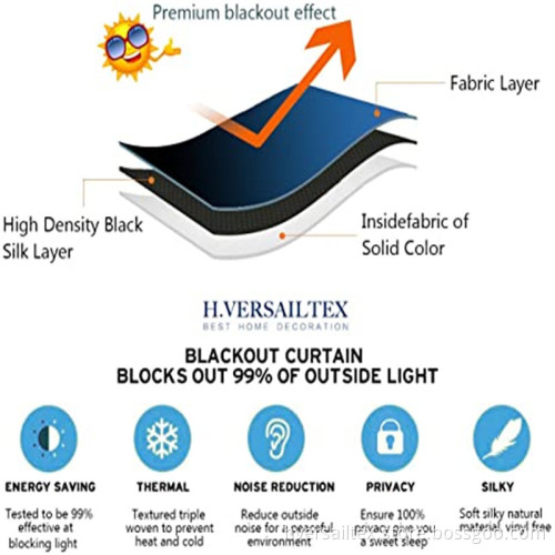 Energy Efficient Room Darkening Bedroom Printing Curtains